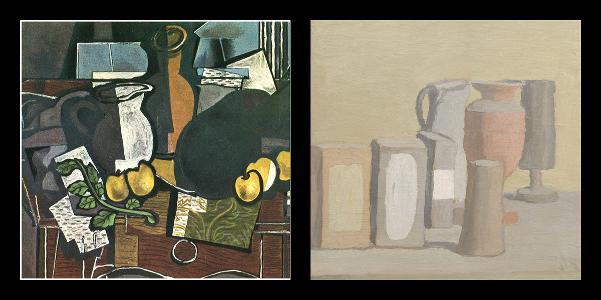 Georges Braque és Giorgio Morandi: töredékek a munkából.